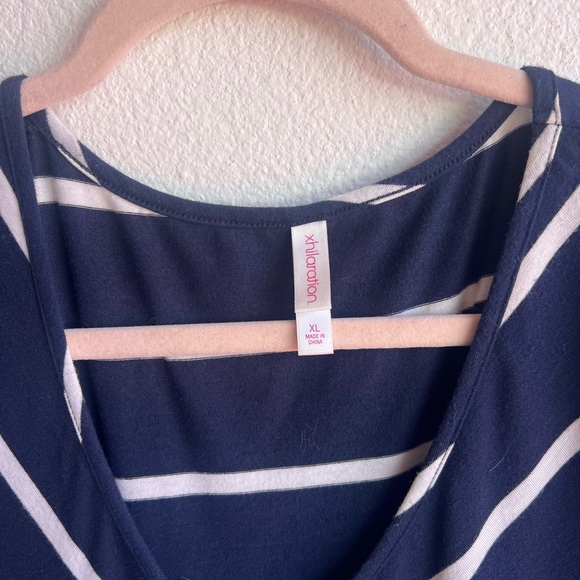 Xhilaration Blue and White striped Fit and Flare Midi Dress - Picture 3 of 3